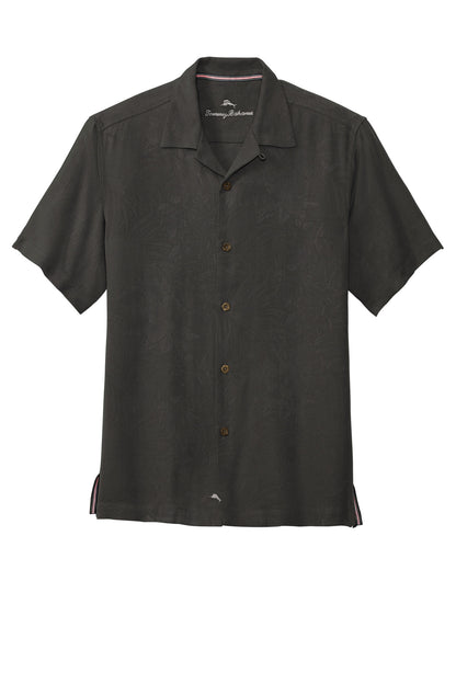Tommy Bahama Tropic Isles Short Sleeve Shirt - Black - flat front