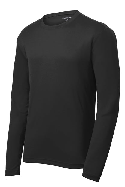Sport-Tek PosiCharge RacerMesh Long Sleeve Tee - Black - flat front