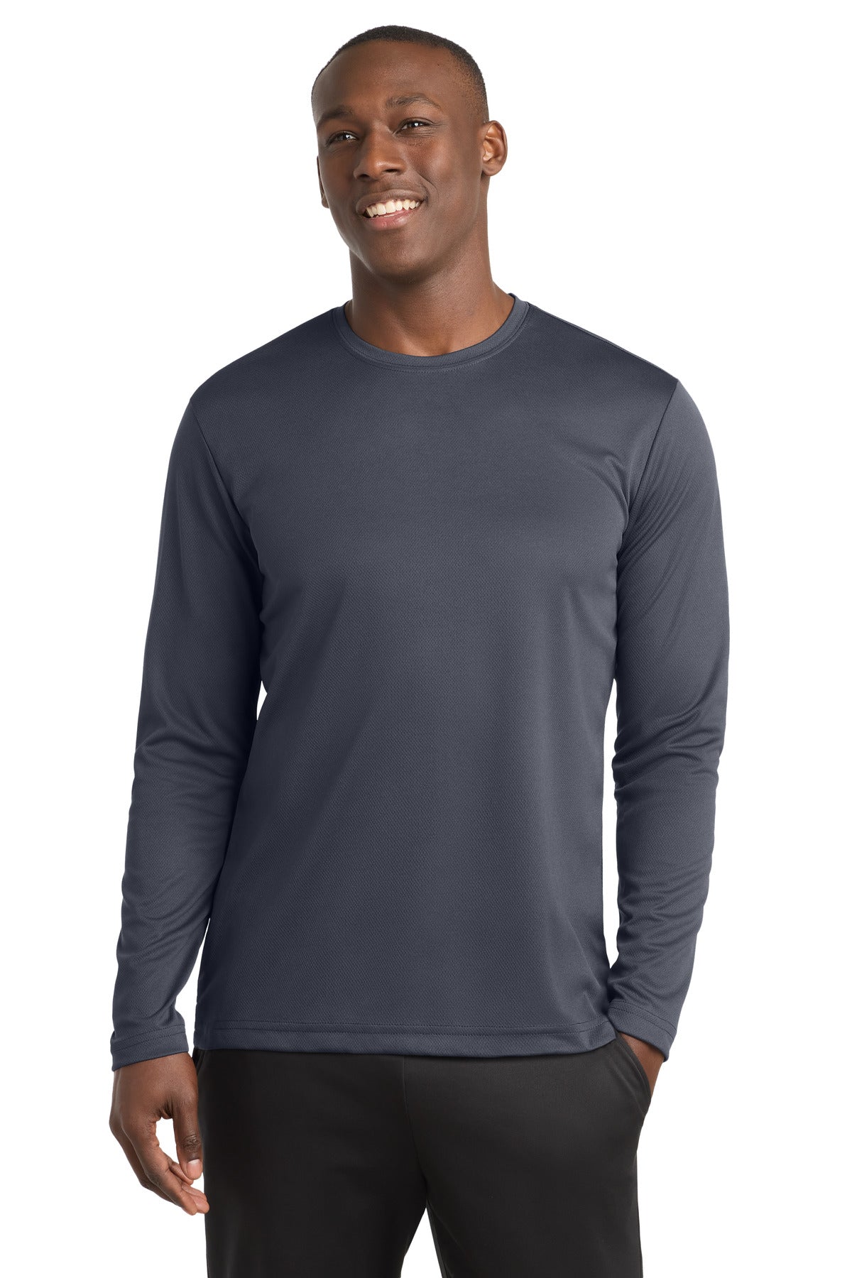 Sport-Tek PosiCharge RacerMesh Long Sleeve Tee - Graphite - front
