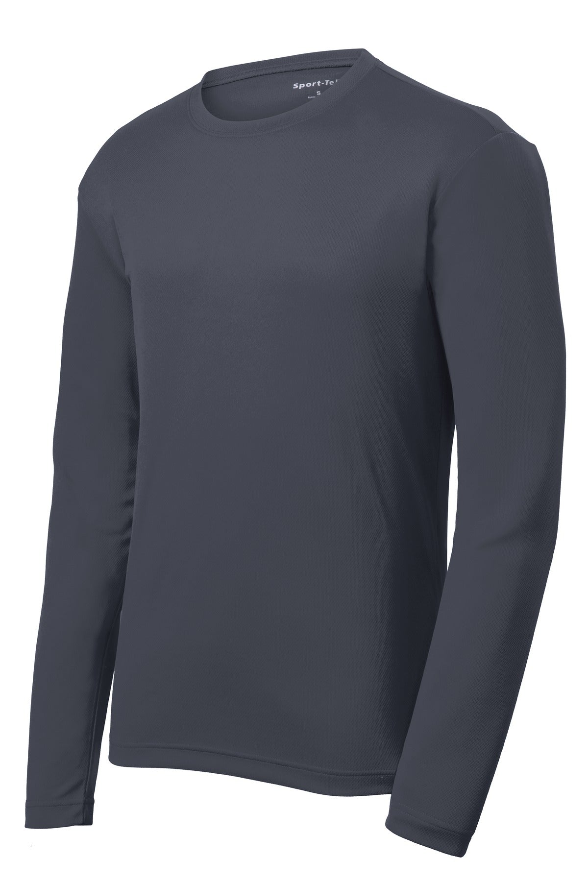 Sport-Tek PosiCharge RacerMesh Long Sleeve Tee - Graphite - flat front