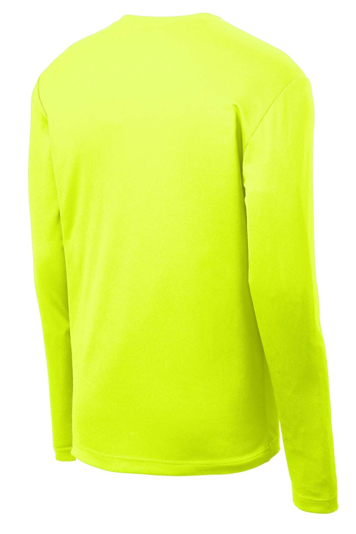 Sport-Tek PosiCharge RacerMesh Long Sleeve Tee - Neon Yellow - flat back
