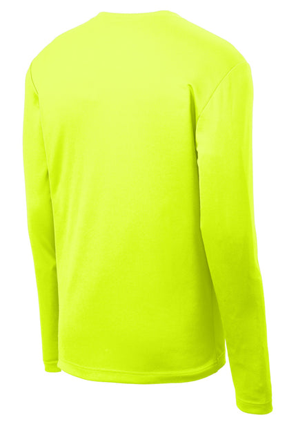 Sport-Tek PosiCharge RacerMesh Long Sleeve Tee - Neon Yellow - flat back