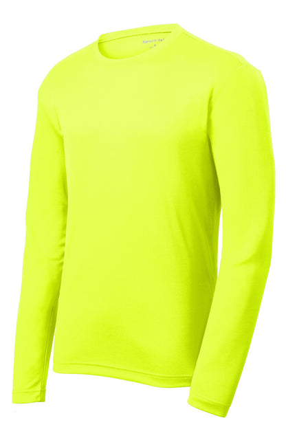 Sport-Tek PosiCharge RacerMesh Long Sleeve Tee - Neon Yellow - flat front