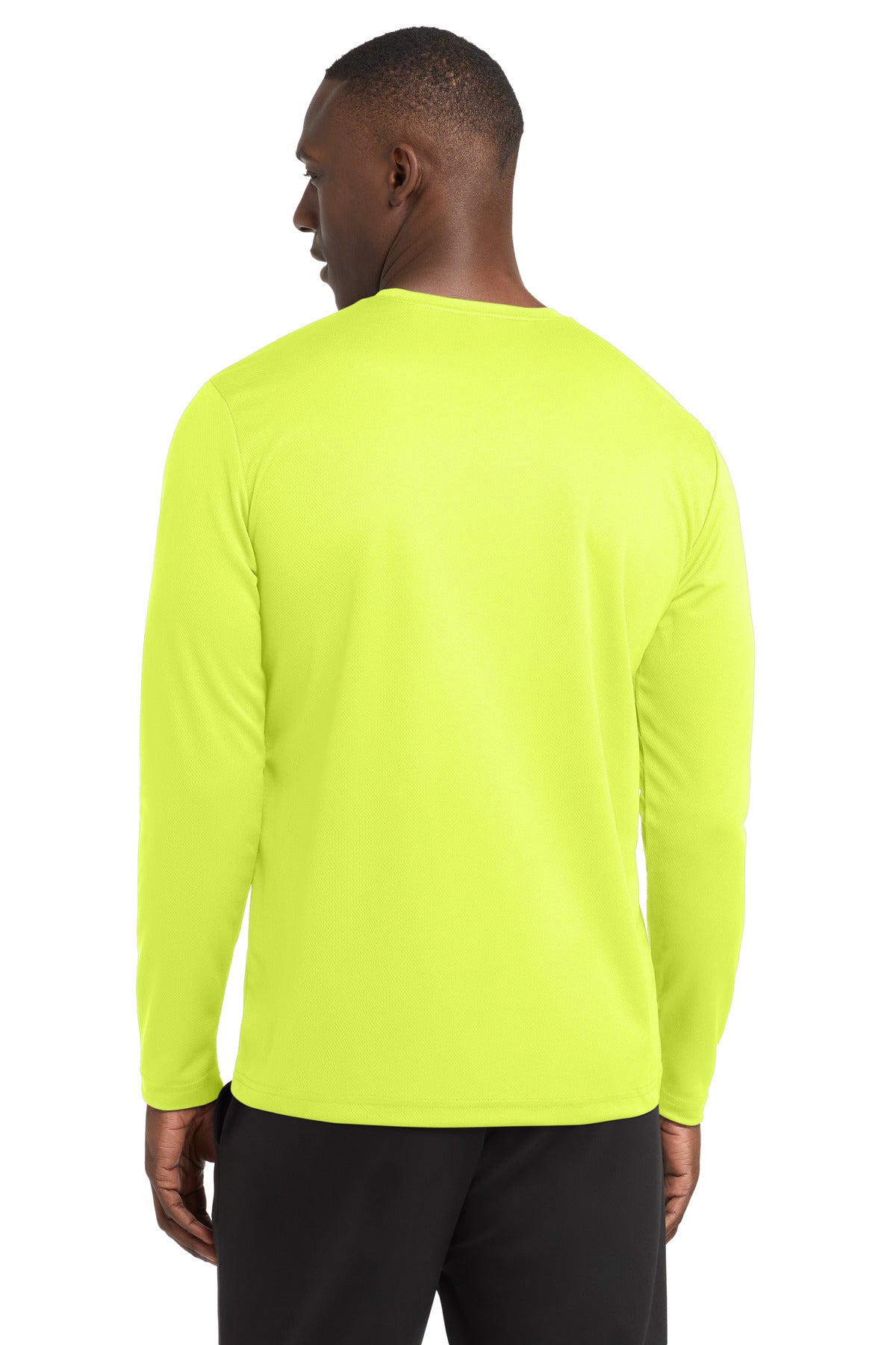 Sport-Tek PosiCharge RacerMesh Long Sleeve Tee - Neon Yellow - back