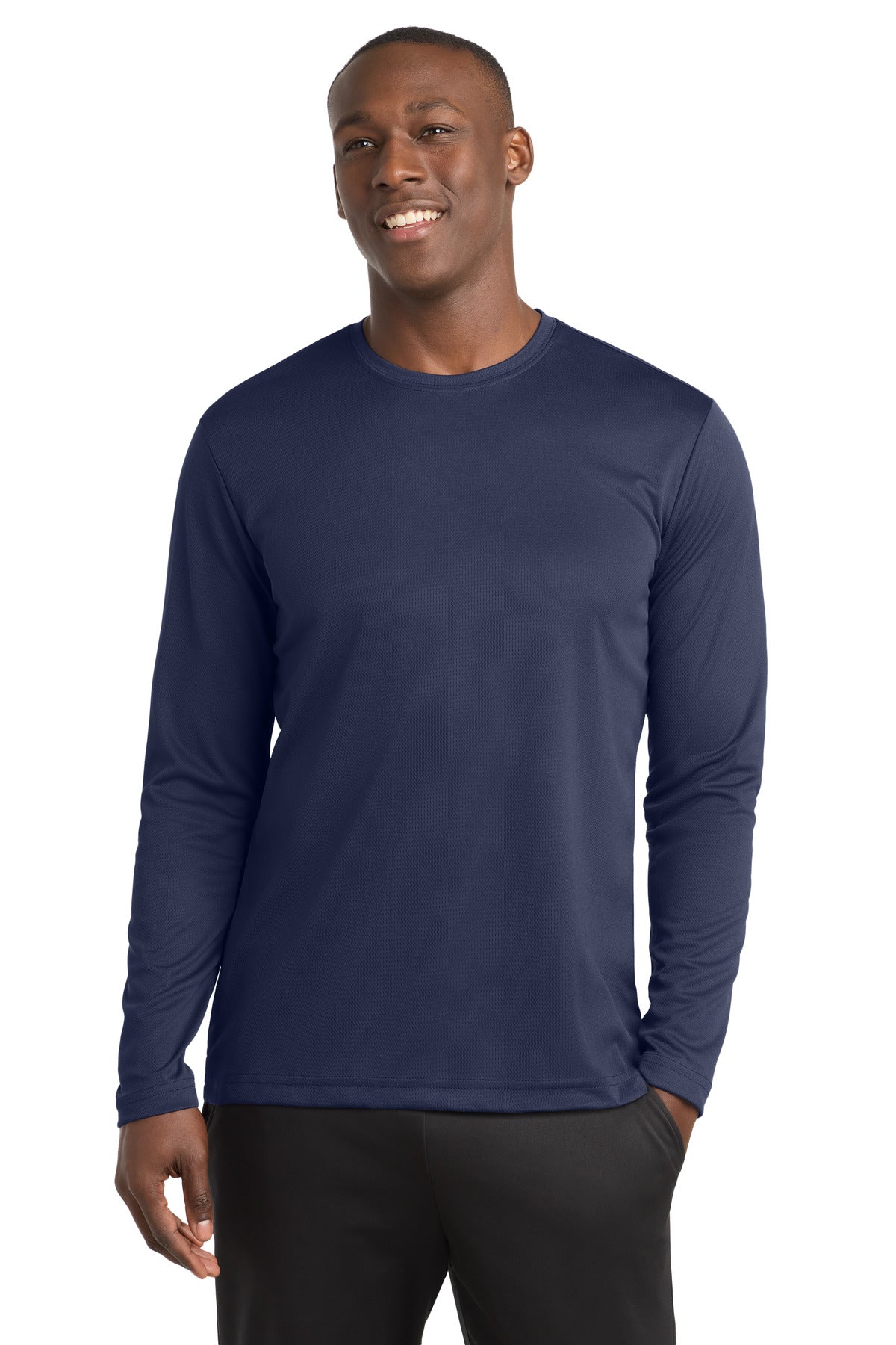 Sport-Tek PosiCharge RacerMesh Long Sleeve Tee - True Navy - front