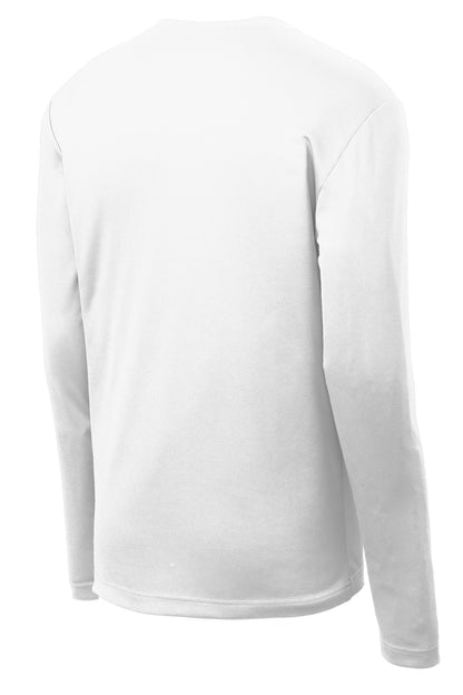 Sport-Tek PosiCharge RacerMesh Long Sleeve Tee - White - flat back