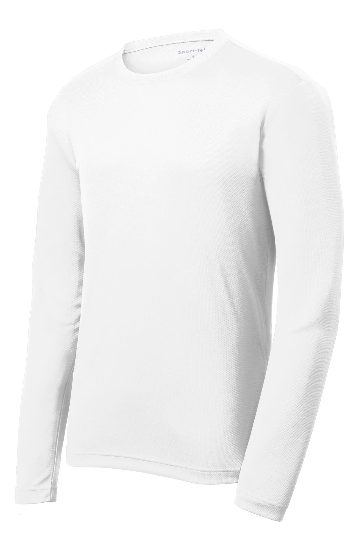 Sport-Tek PosiCharge RacerMesh Long Sleeve Tee - White - flat front