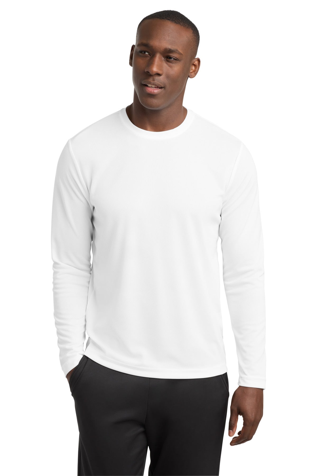 Sport-Tek PosiCharge RacerMesh Long Sleeve Tee - White - front