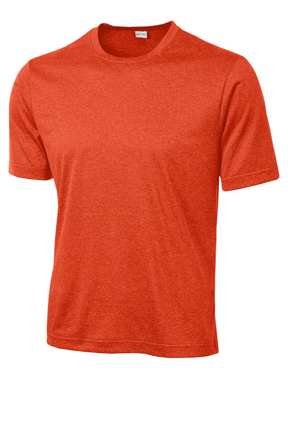Sport-Tek Heather Contender Tee - Deep Orange Heather - flat front