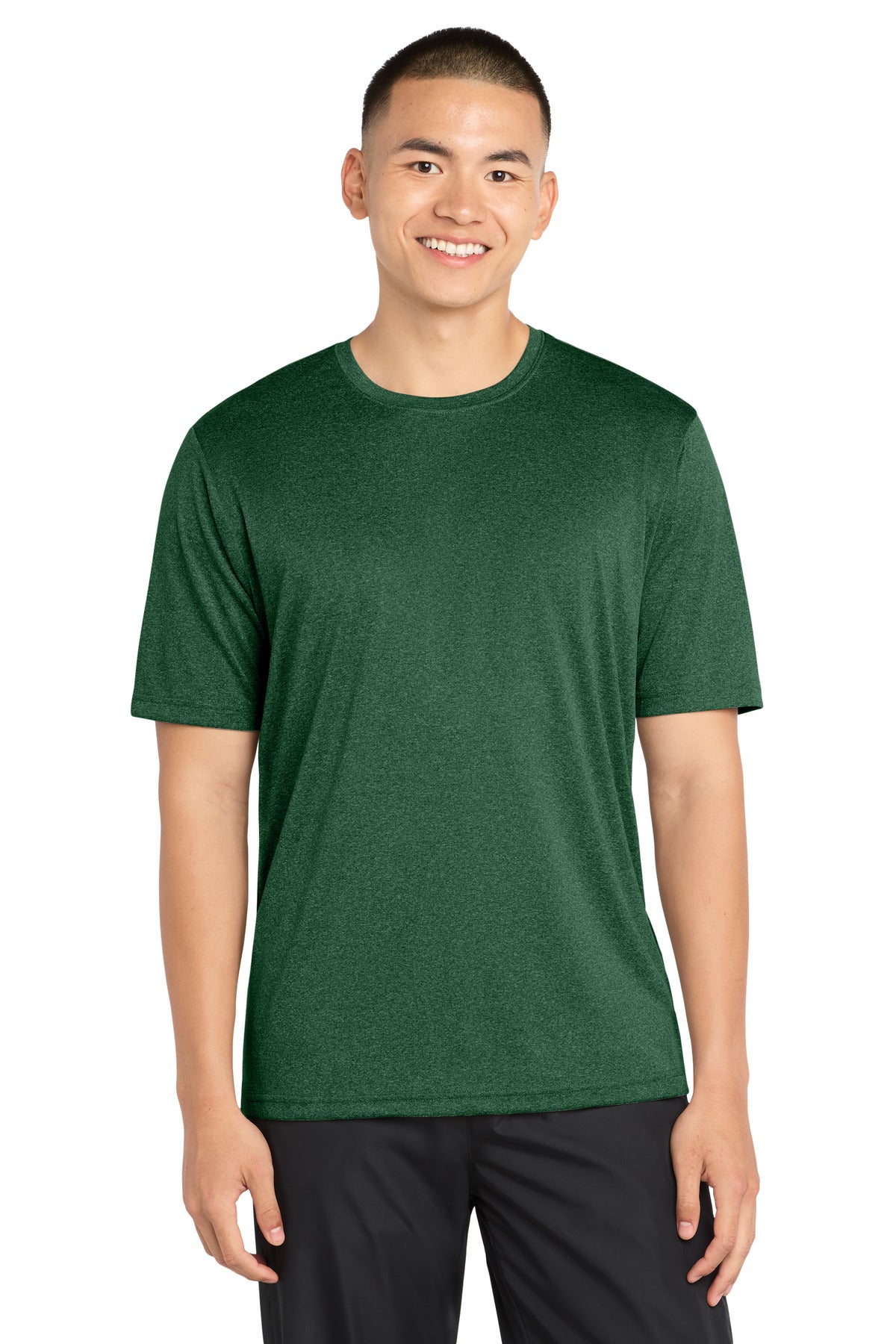 Sport-Tek Heather Contender Tee - Forest Green Heather - front
