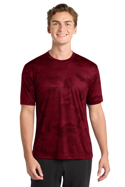 Sport-Tek CamoHex Tee - Deep Red - front