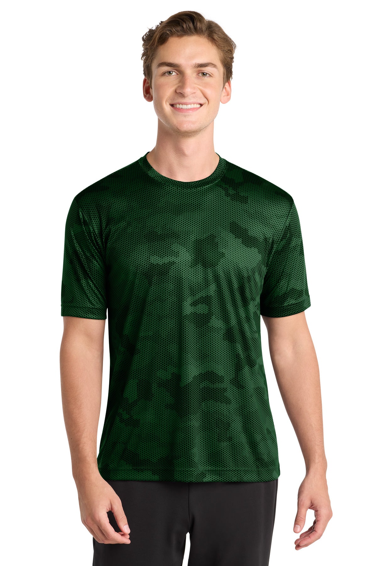 Sport-Tek CamoHex Tee - Forest Green - front