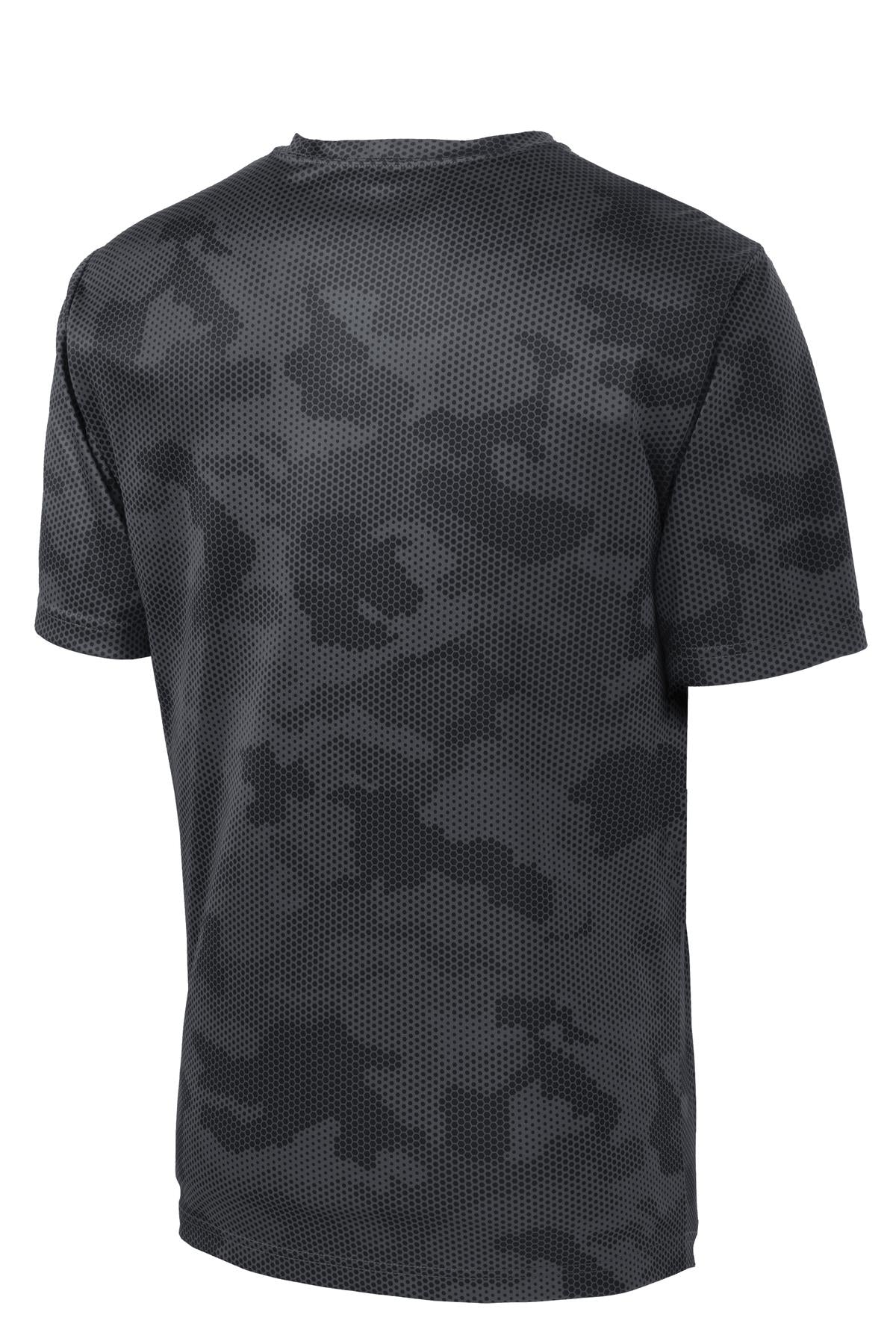 Sport-Tek CamoHex Tee - Iron Grey - flat back