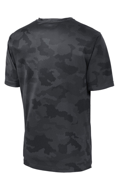 Sport-Tek CamoHex Tee - Iron Grey - flat back