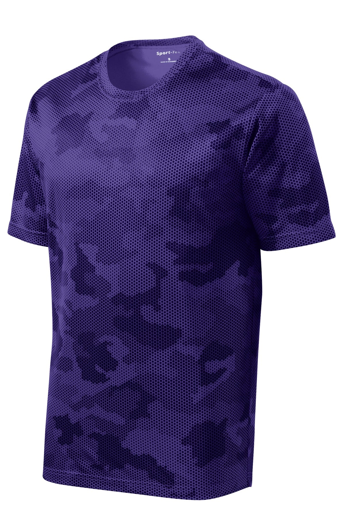 Sport-Tek CamoHex Tee - Purple - flat front