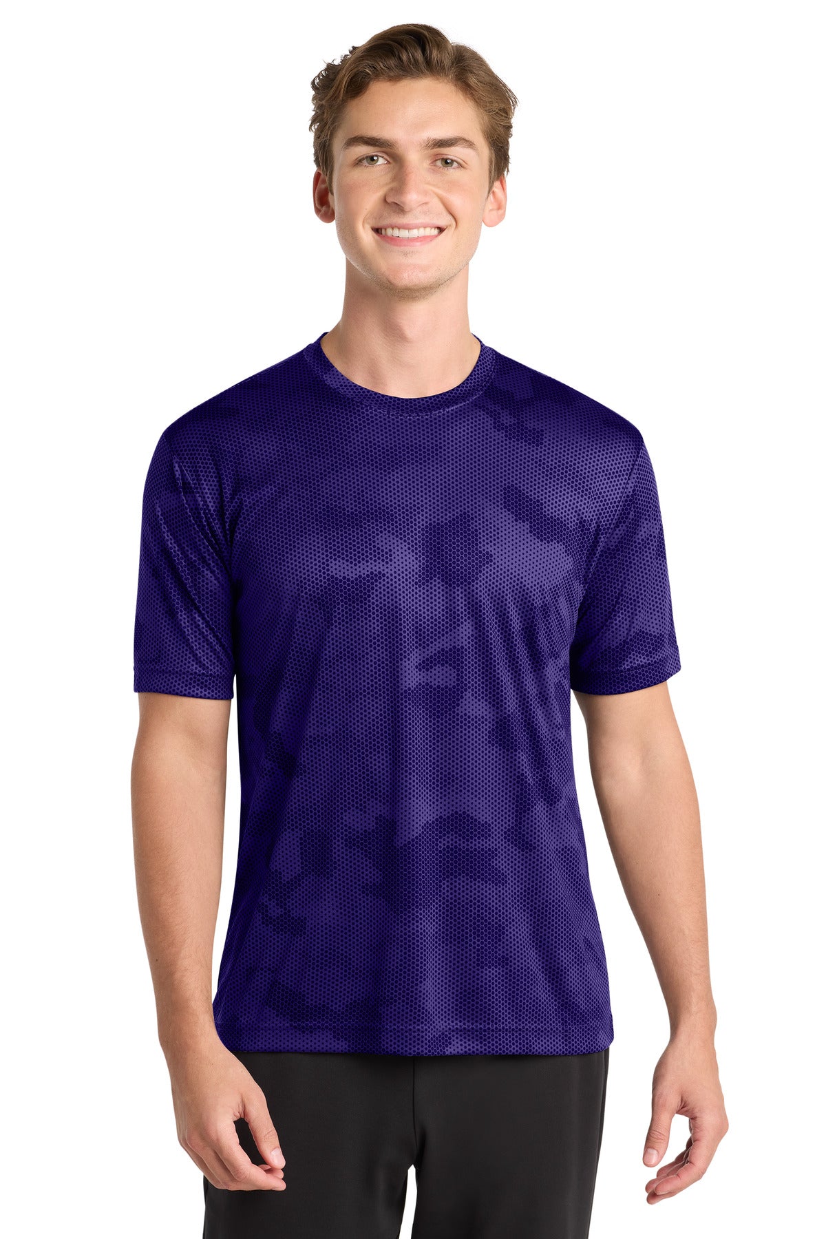 Sport-Tek CamoHex Tee - Purple - front