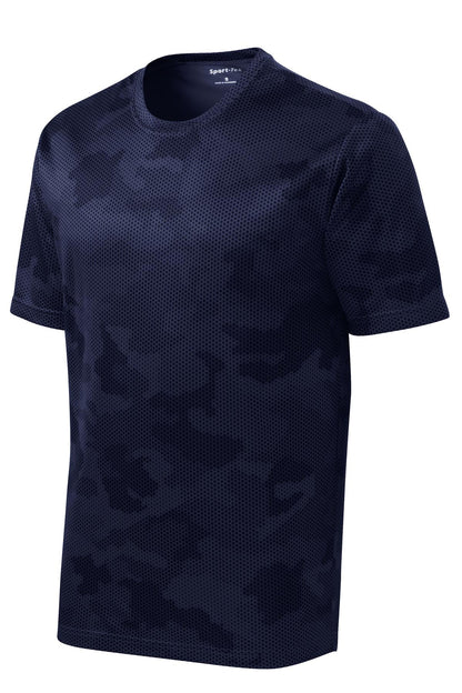 Sport-Tek CamoHex Tee - True Navy - flat front
