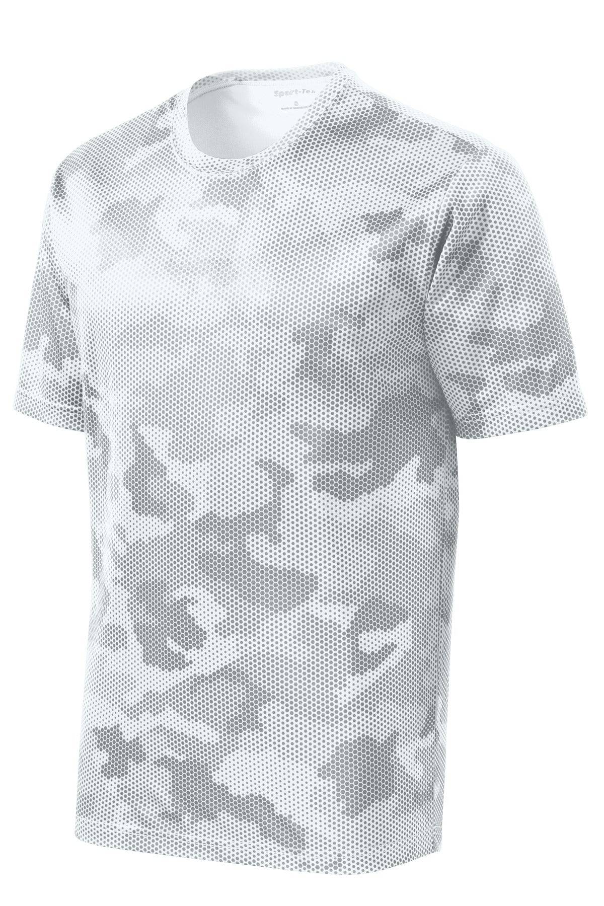 Sport-Tek CamoHex Tee - White - flat front