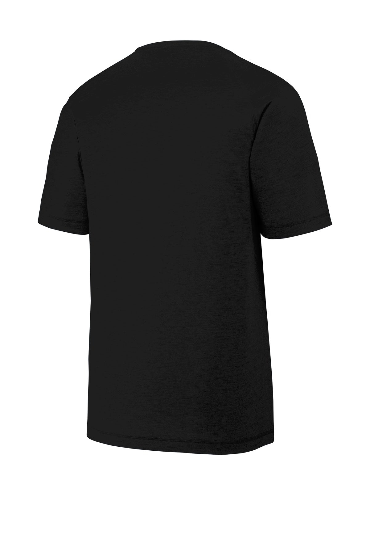 Sport-Tek PosiCharge Tri-Blend Wicking Raglan Tee - Black Triad Solid - flat back