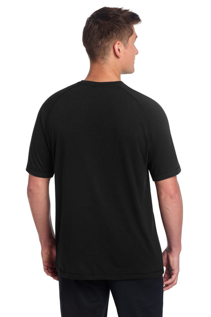 Sport-Tek PosiCharge Tri-Blend Wicking Raglan Tee - Black Triad Solid - back