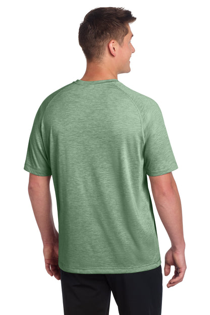 Sport-Tek PosiCharge Tri-Blend Wicking Raglan Tee - Forest Green Heather - back
