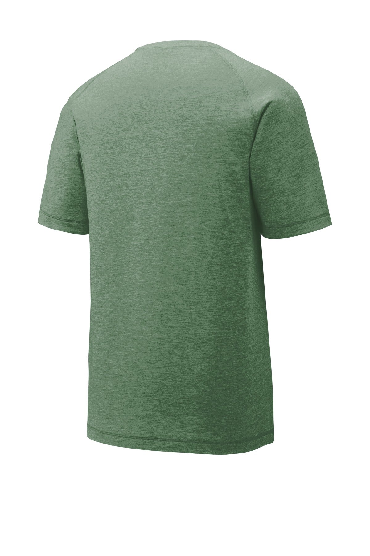 Sport-Tek PosiCharge Tri-Blend Wicking Raglan Tee - Forest Green Heather - flat back