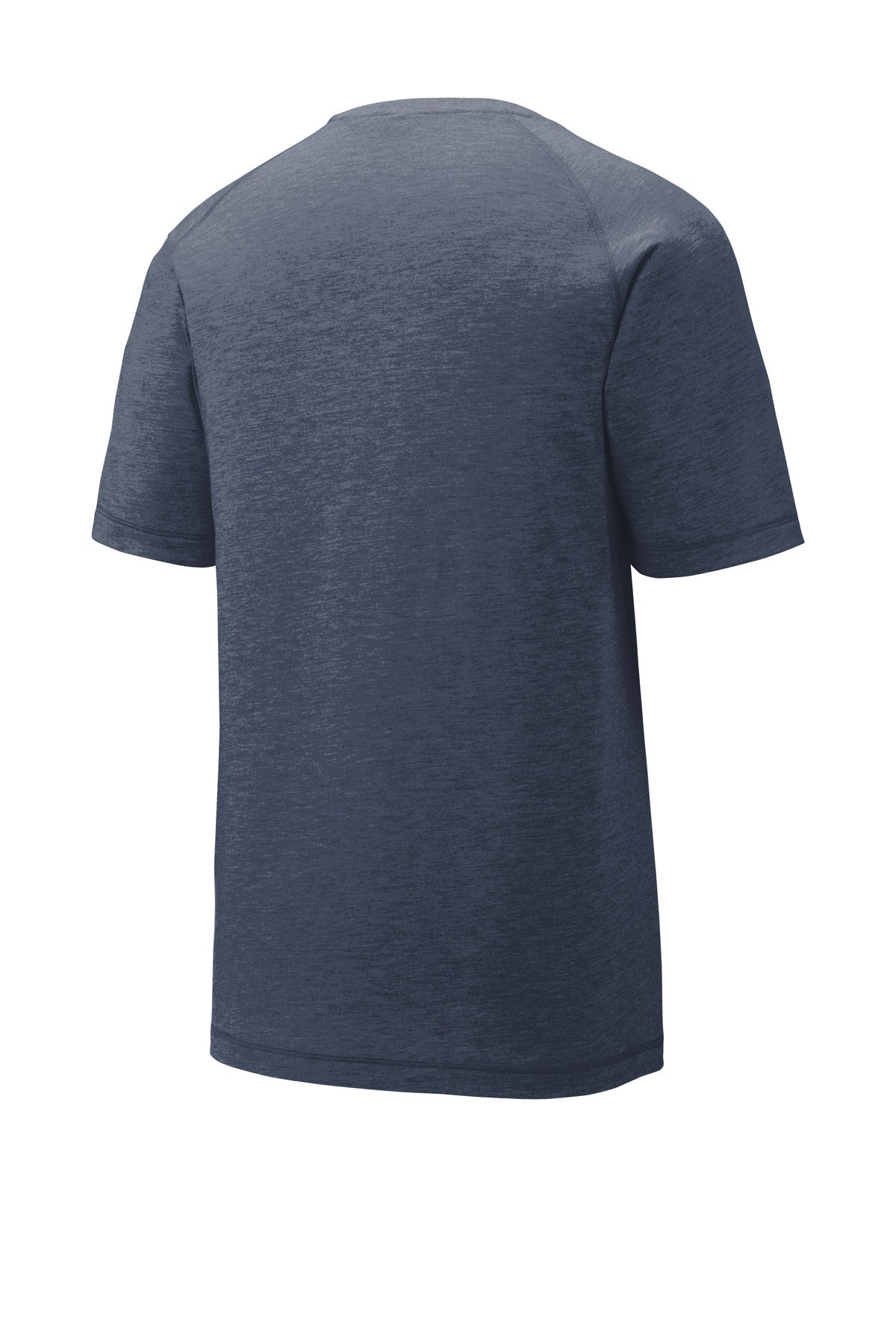 Sport-Tek PosiCharge Tri-Blend Wicking Raglan Tee - True Navy Heather - flat back