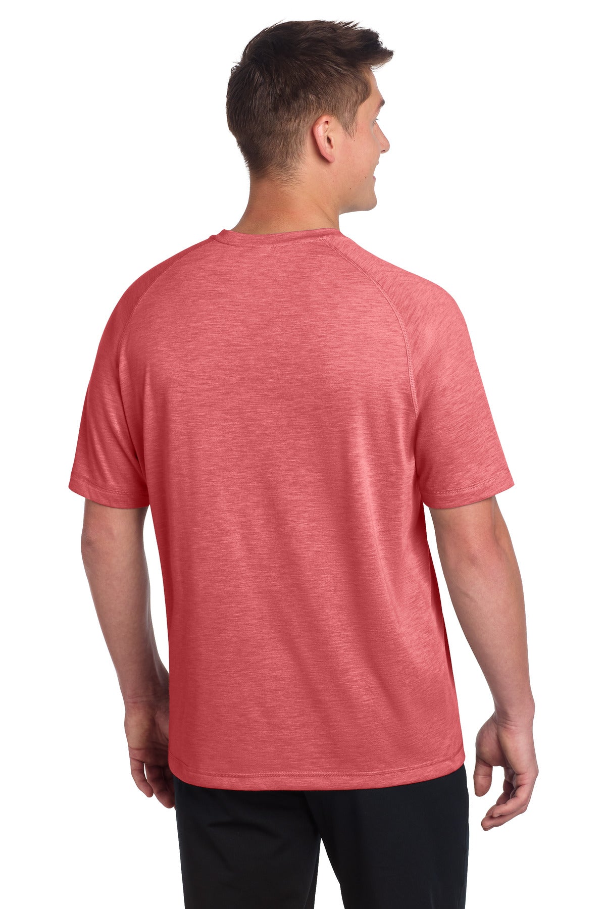 Sport-Tek PosiCharge Tri-Blend Wicking Raglan Tee - True Red Heather - back