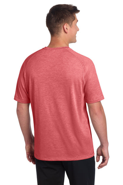 Sport-Tek PosiCharge Tri-Blend Wicking Raglan Tee - True Red Heather - back