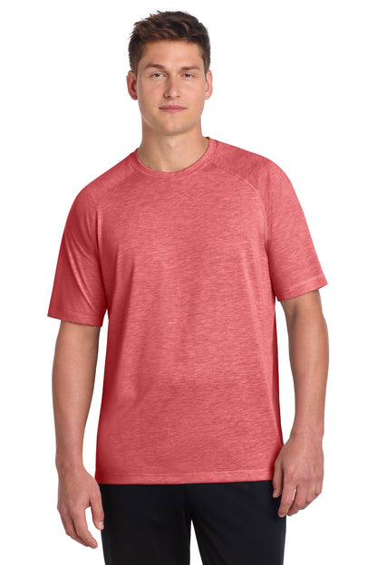Sport-Tek PosiCharge Tri-Blend Wicking Raglan Tee - True Red Heather - front