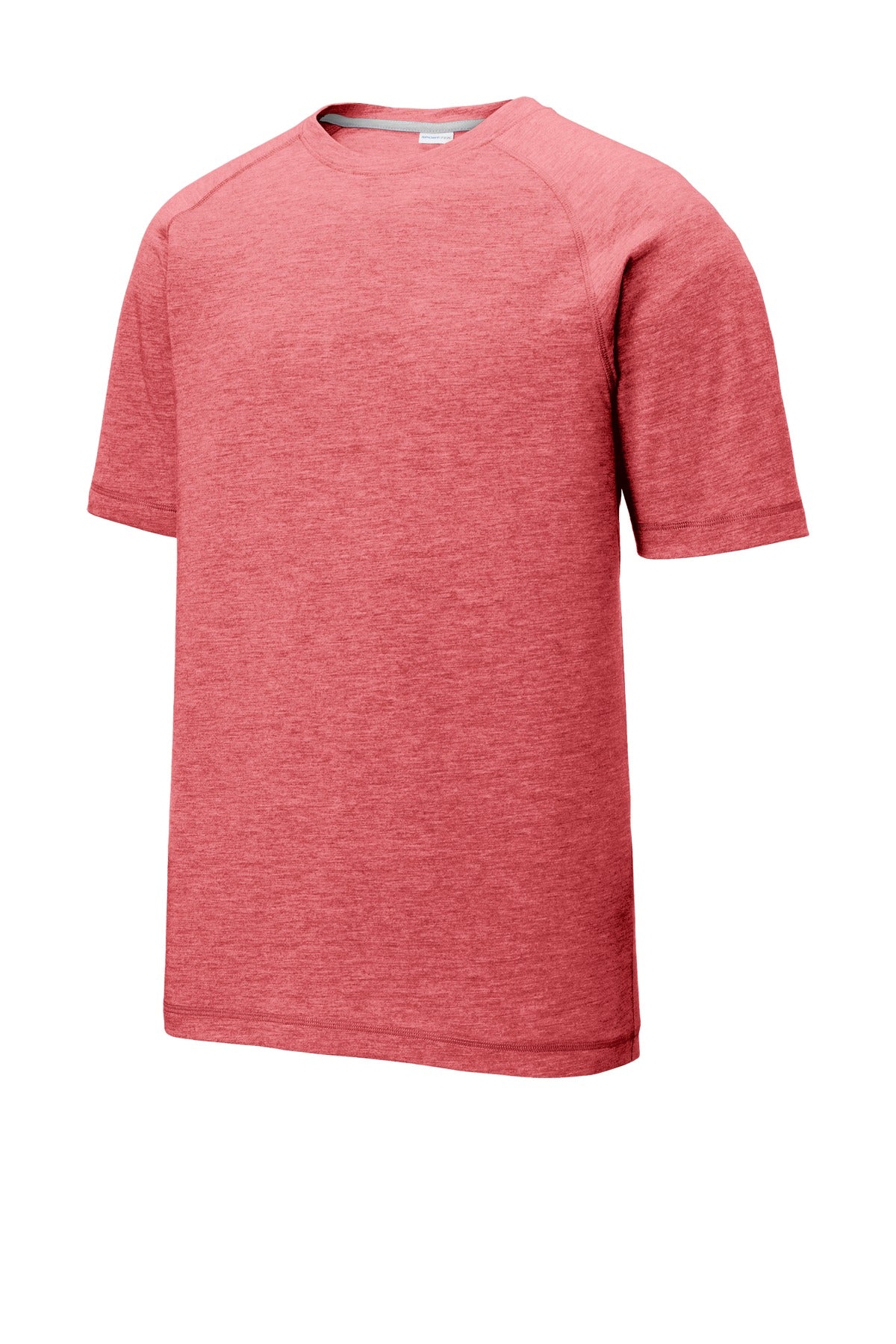 Sport-Tek PosiCharge Tri-Blend Wicking Raglan Tee - True Red Heather - flat front