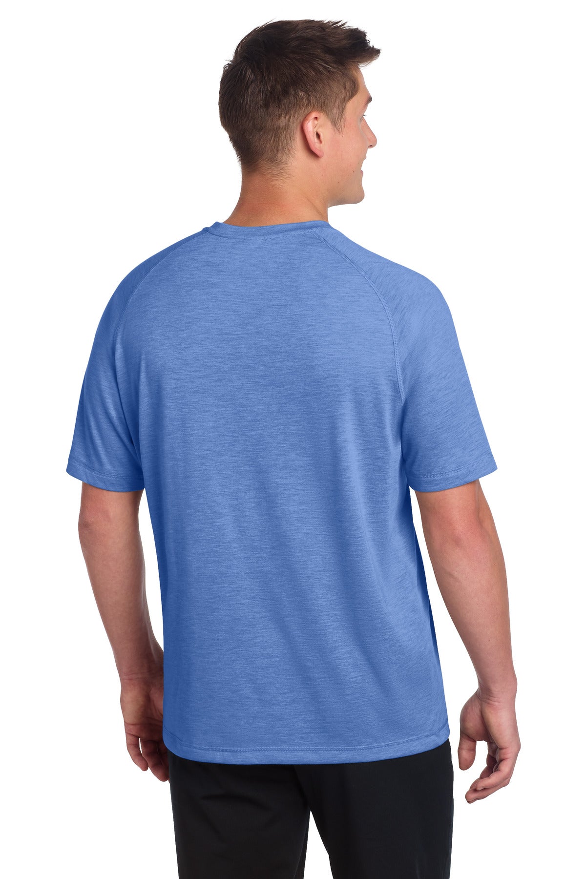 Sport-Tek PosiCharge Tri-Blend Wicking Raglan Tee - True Royal Heather - back