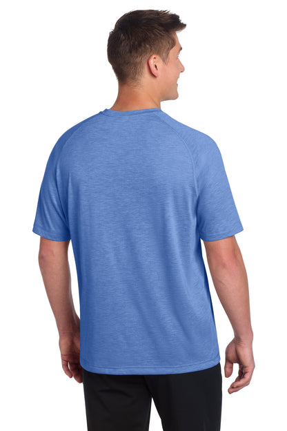 Sport-Tek PosiCharge Tri-Blend Wicking Raglan Tee - True Royal Heather - back