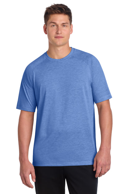 Sport-Tek PosiCharge Tri-Blend Wicking Raglan Tee - True Royal Heather - front