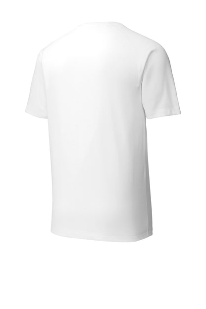 Sport-Tek PosiCharge Tri-Blend Wicking Raglan Tee - White Triad Solid - flat back