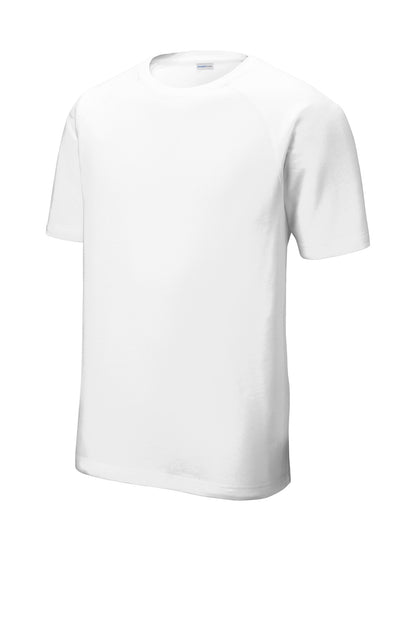 Sport-Tek PosiCharge Tri-Blend Wicking Raglan Tee - White Triad Solid - flat front