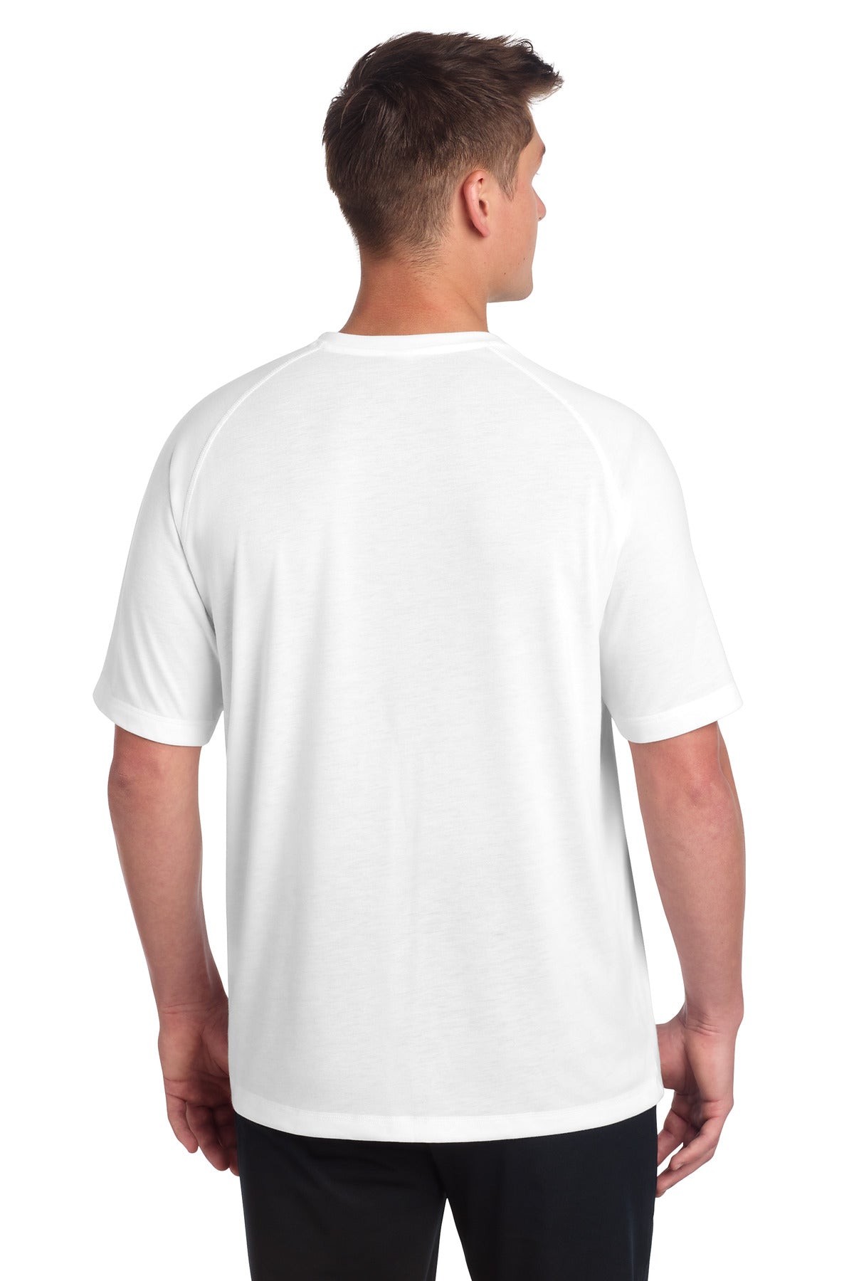 Sport-Tek PosiCharge Tri-Blend Wicking Raglan Tee - White Triad Solid - back