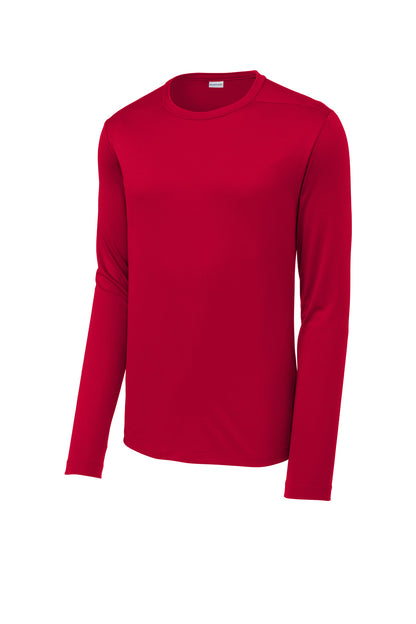 Sport-Tek Posi-UV Pro Long Sleeve Tee - Deep Red - flat front