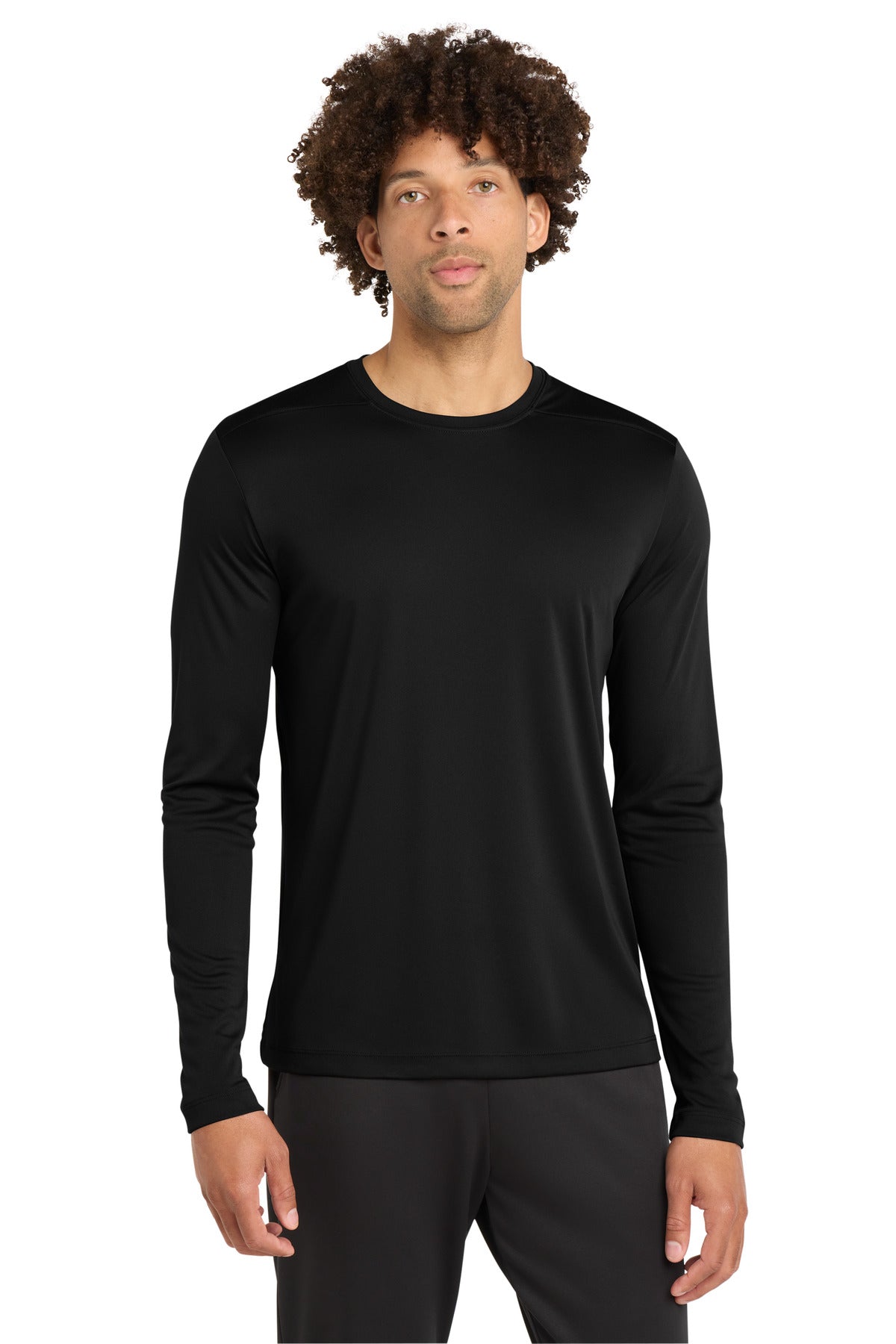Sport-Tek Posi-UV Pro Long Sleeve Tee - Black - front
