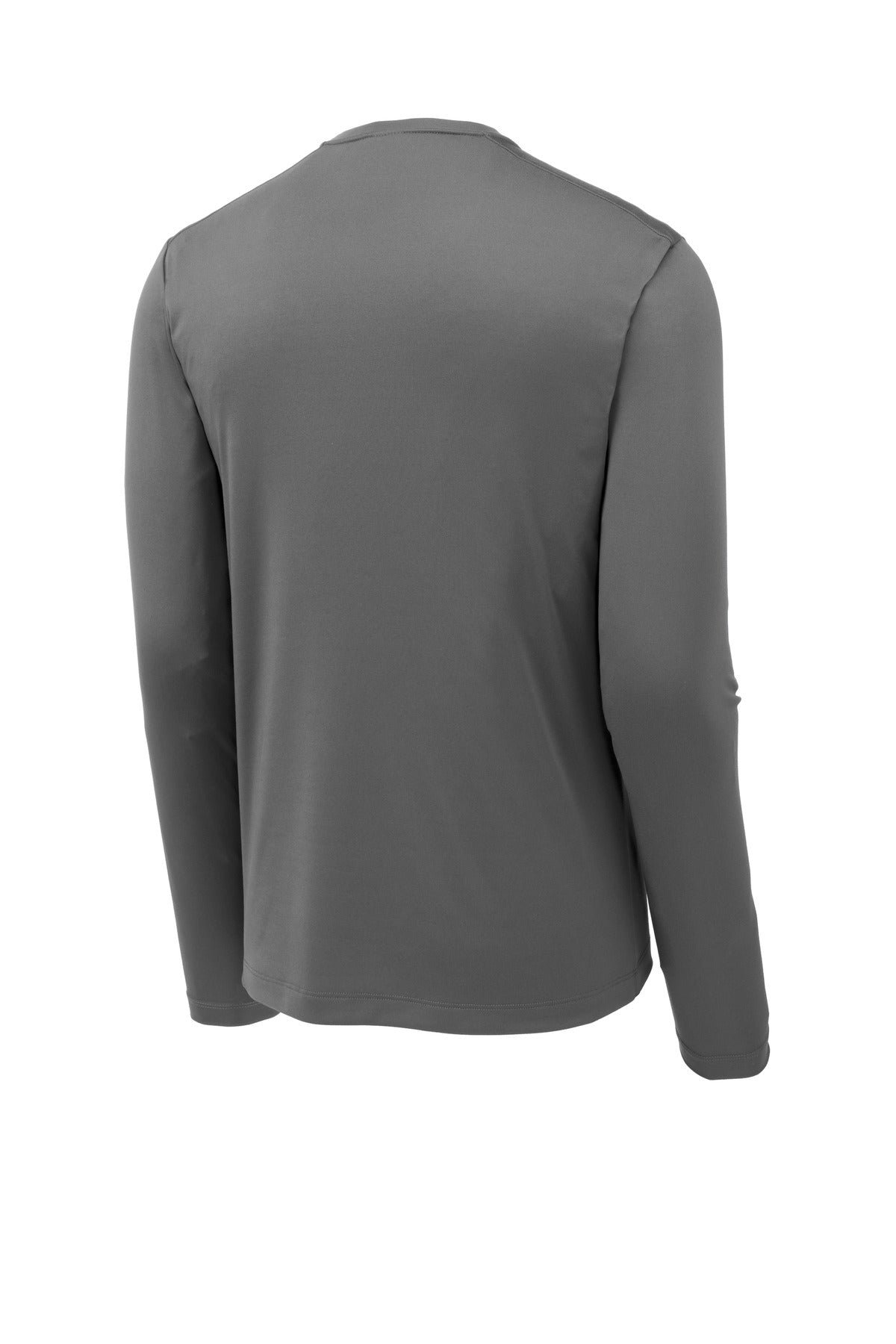 Sport-Tek Posi-UV Pro Long Sleeve Tee - Dark Smoke Grey - flat back