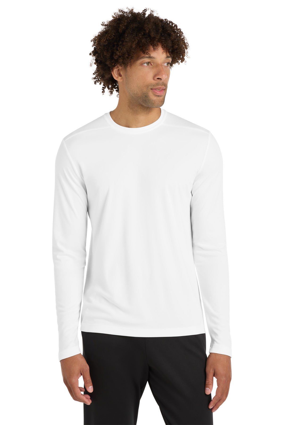 Sport-Tek Posi-UV Pro Long Sleeve Tee - White - front