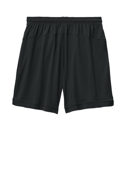 Sport-Tek Club 7 Short - Black/ Black - flat back