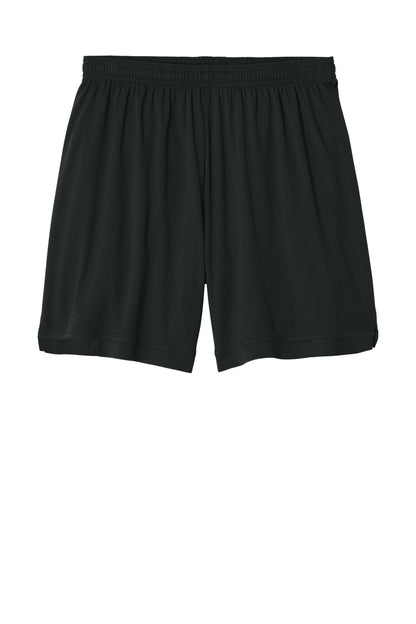 Sport-Tek Club 7 Short - Black/ Black - flat front