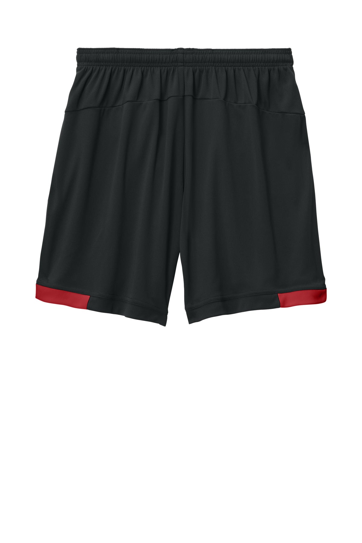 Sport-Tek Club 7 Short - Black/ Deep Red - flat back