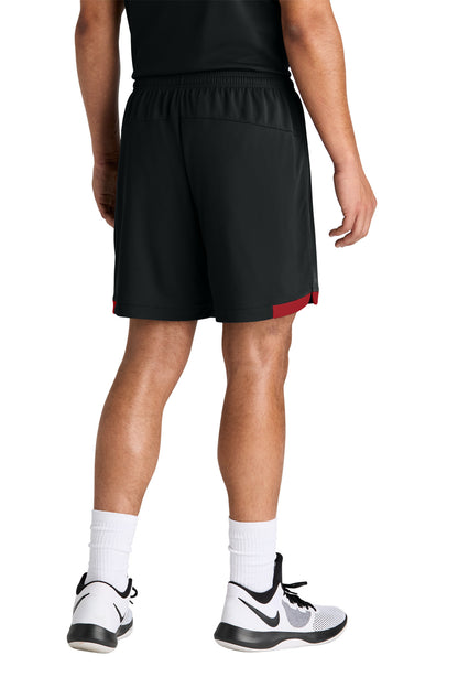 Sport-Tek Club 7 Short - Black/ Deep Red - back