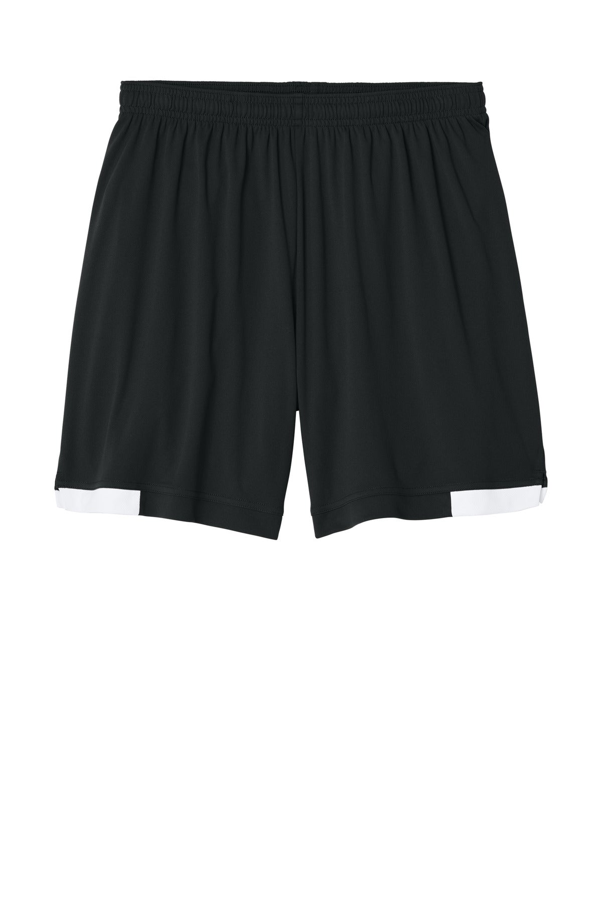 Sport-Tek Club 7 Short - Black/ White - flat front