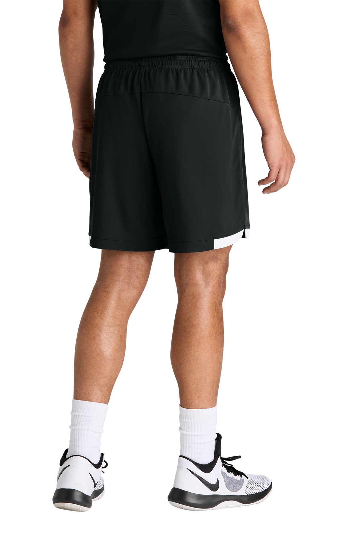 Sport-Tek Club 7 Short - Black/ White - back