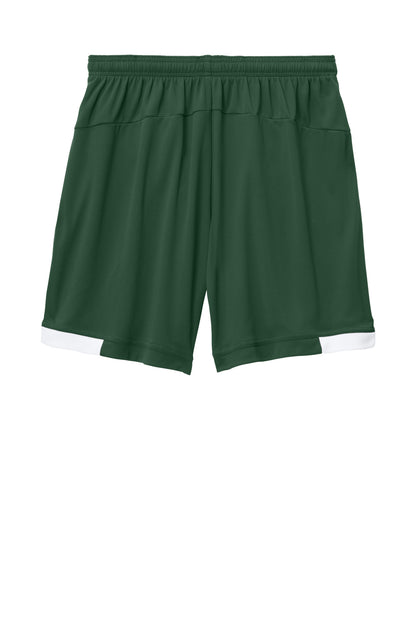 Sport-Tek Club 7 Short - Forest Green/ White - flat back