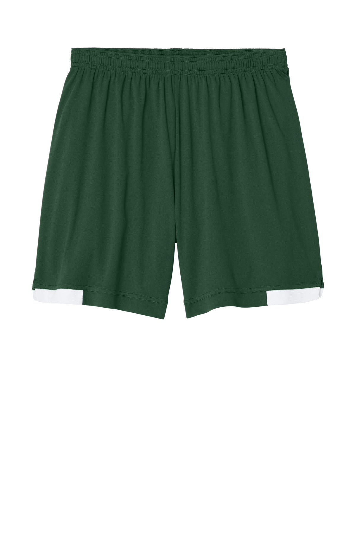 Sport-Tek Club 7 Short - Forest Green/ White - flat front