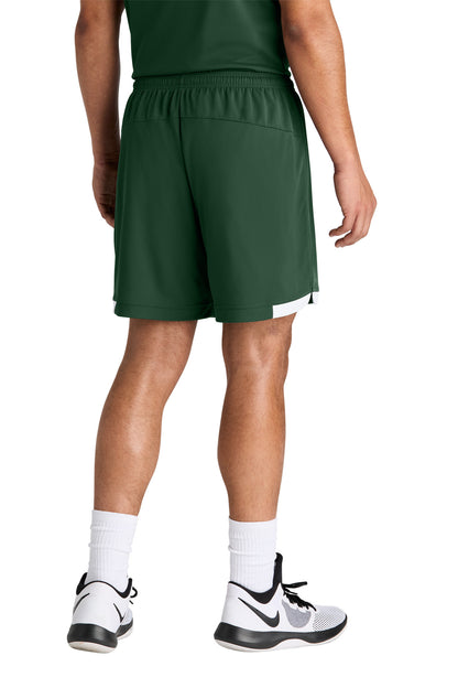 Sport-Tek Club 7 Short - Forest Green/ White - back